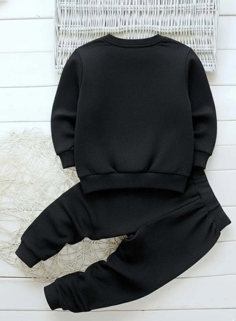 2 pcs Fleece printed tracksuit