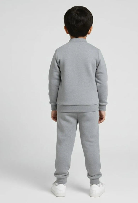 2 pcs boy's fleece zipper tracksuit