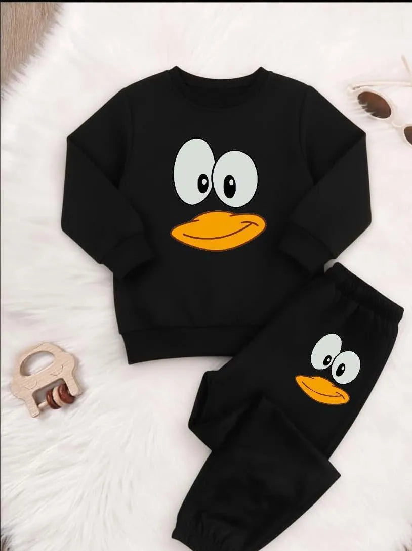 2 pcs Fleece printed tracksuit