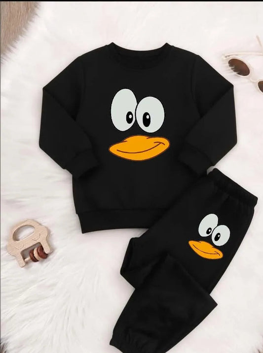 2 pcs Fleece printed tracksuit